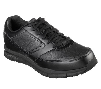 Skechers Nampa-Memory Foam-Slip Resistant Sole-Wide Fit Black Men’s Work Shoes
